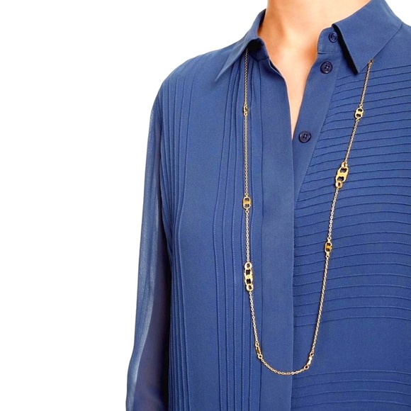 NWT Tory Burch Gemini Link Convertible Rosary Long Necklace Rtl $245 - Picture 1 of 5